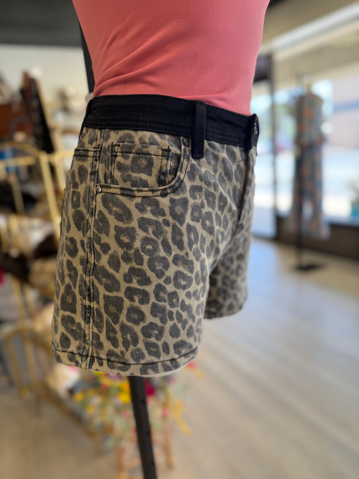 Hallie Leopard Shorts