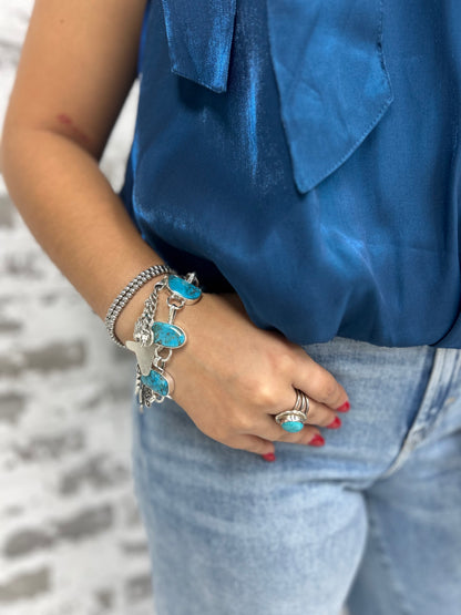 Chain Linked Turquoise Bracelet