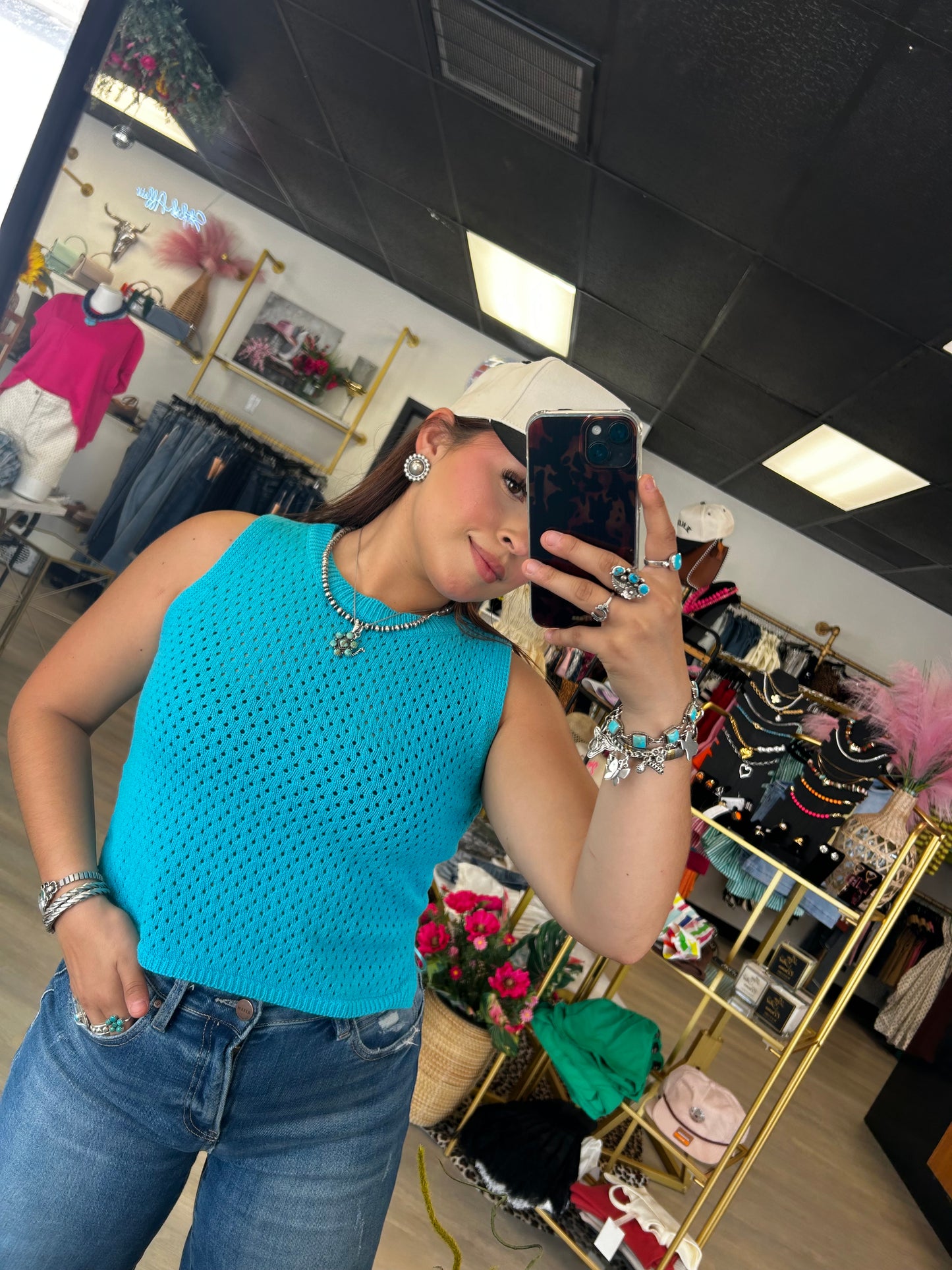 Pointelle Knit Top