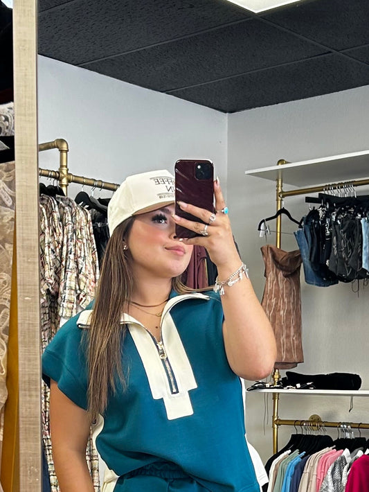 Butter Teal Top