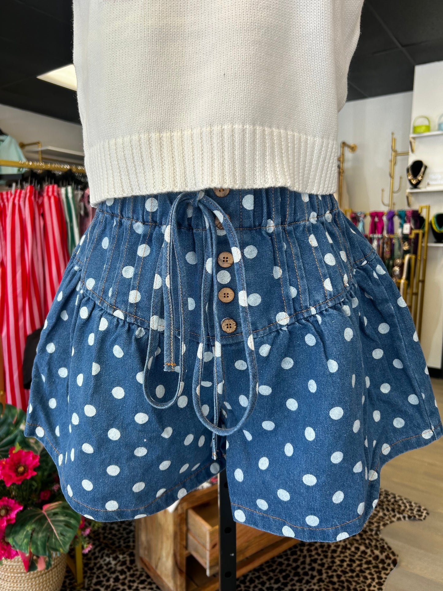 Washed Playful Denim Shorts
