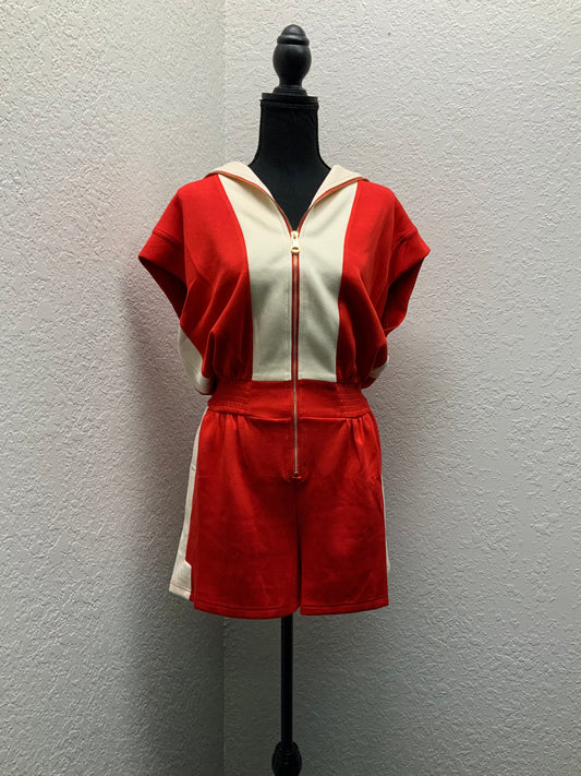 Alix Red Romper