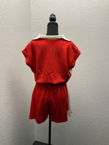 Alix Red Romper