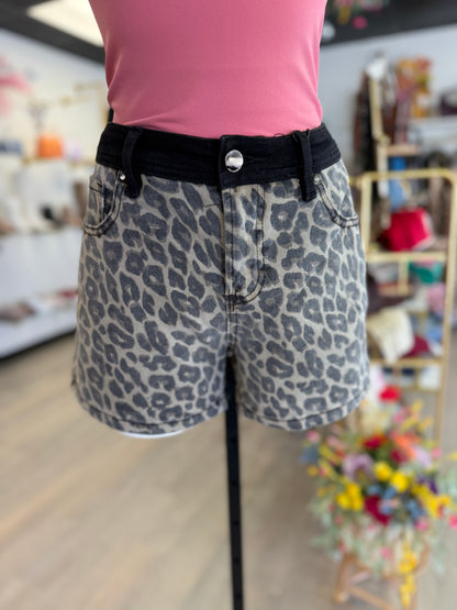 Hallie Leopard Shorts