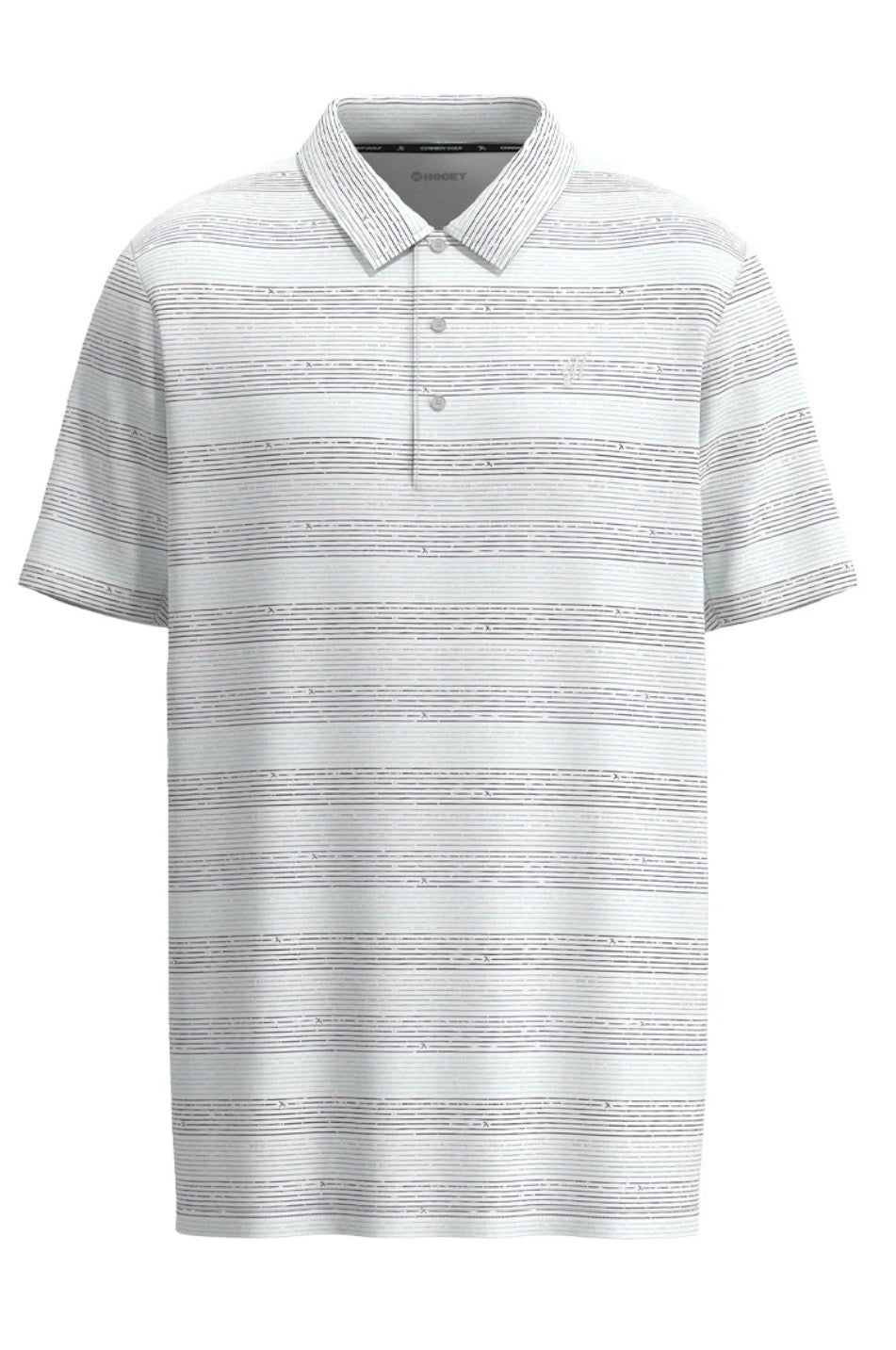 Men’s White Polo With Multi Blue Stripes
