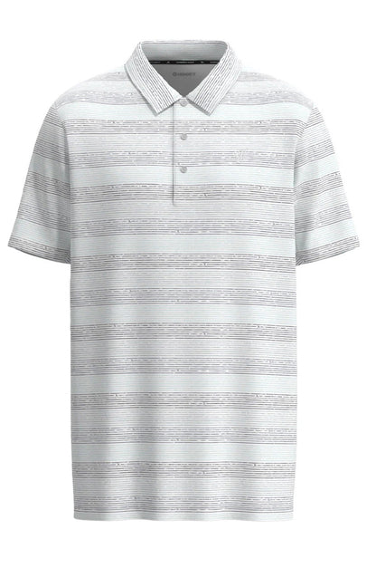 Men’s White Polo With Multi Blue Stripes