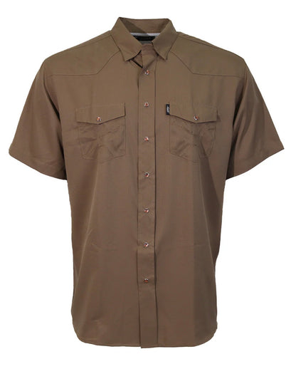 Men’s Shitake Brown Short Sleeve Pearl Snap
