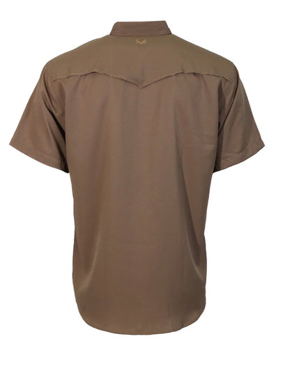 Men’s Shitake Brown Short Sleeve Pearl Snap