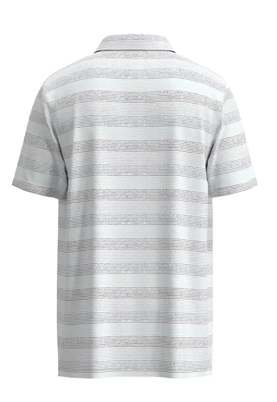 Men’s White Polo With Multi Blue Stripes