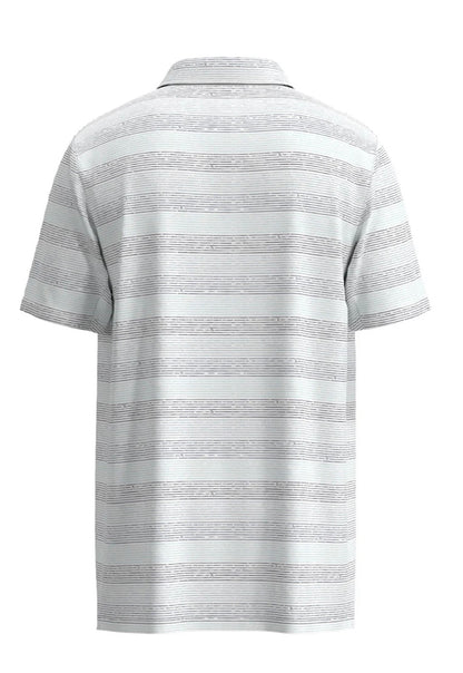 Men’s White Polo With Multi Blue Stripes