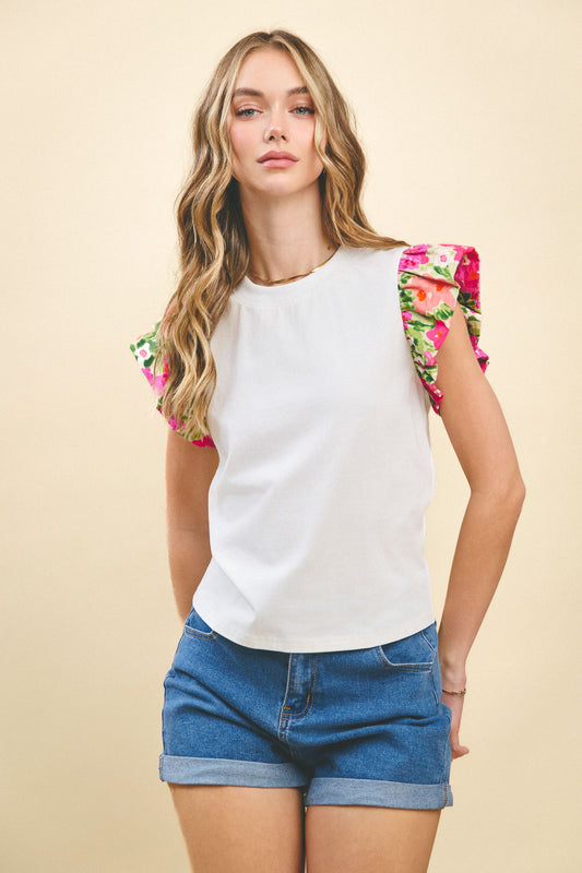Flower Sleeve Top