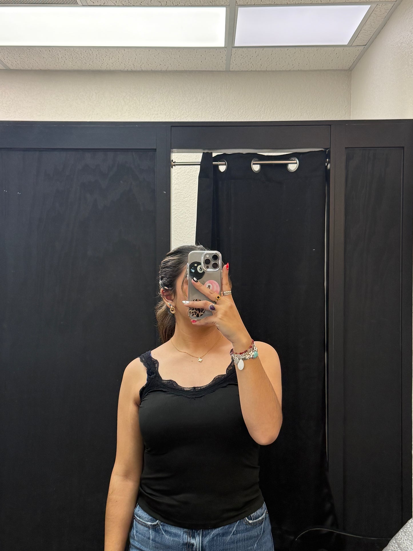 Basic lace straps top