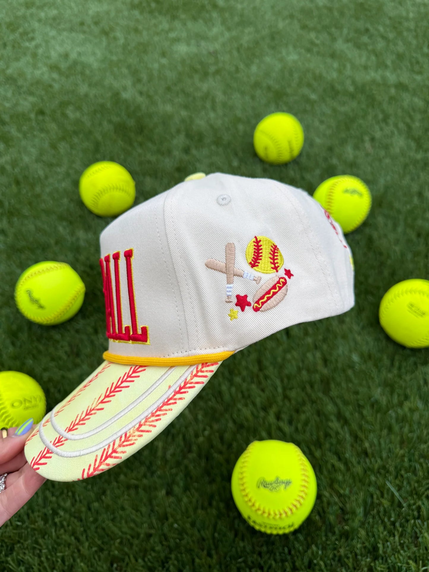 Softball laces hat