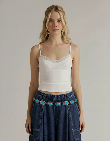 Turquoise Teardrop Stone Chain Belt