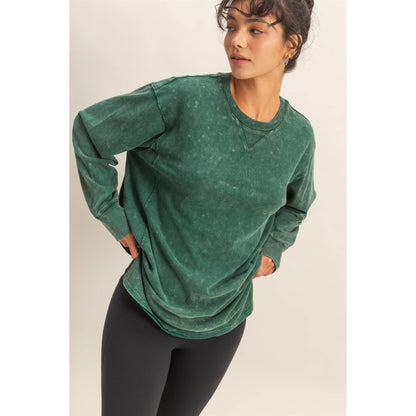 Mineral Washed Drop Shoulder Long Sleeve T-Shirt
