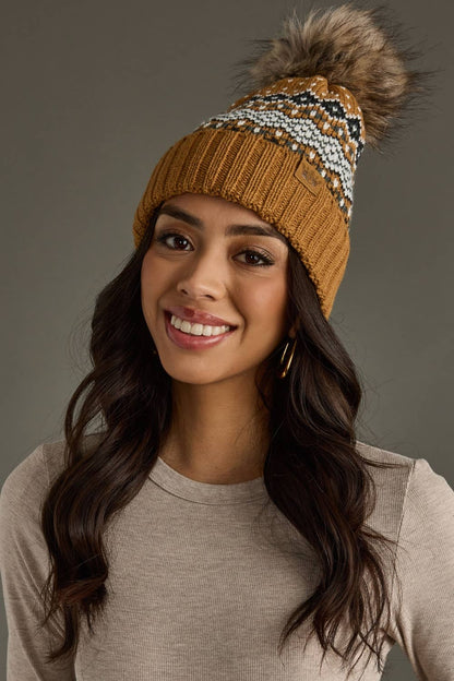 Camel Patterned Pom Hat