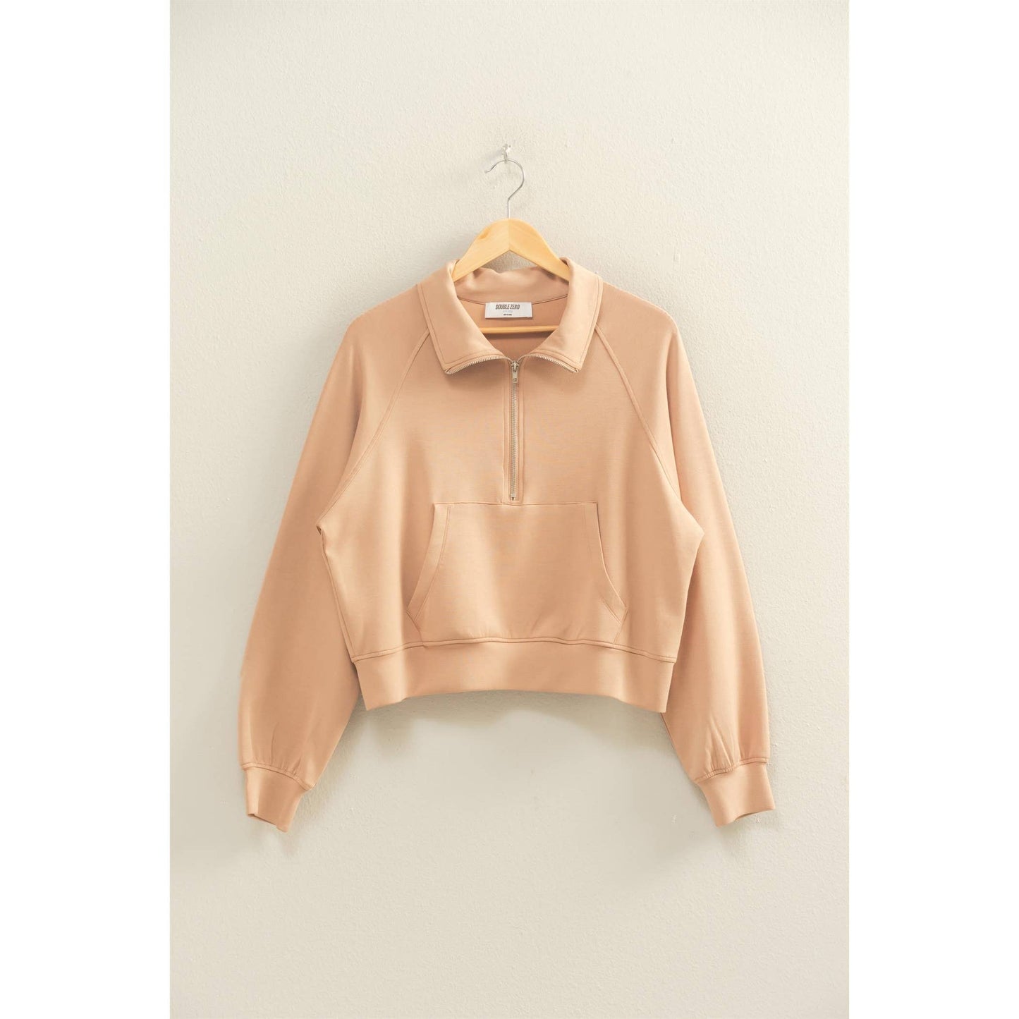 Scuba Half Zip-Up High Neck Collar Sweatshirt