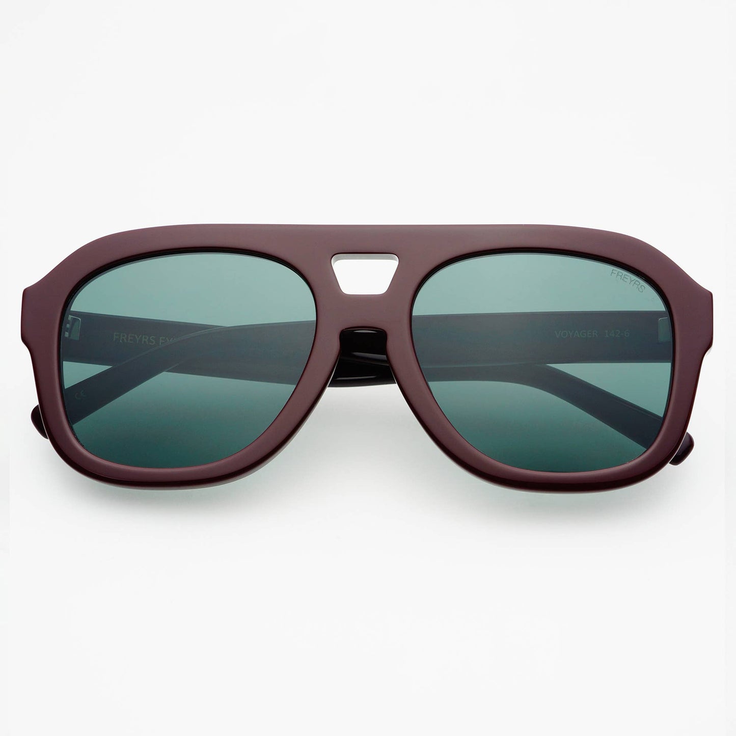 Burgundy Voyager Acetate Oversized Aviator Sunglasses