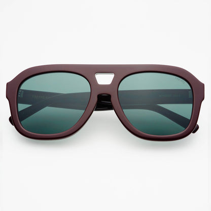 Burgundy Voyager Acetate Oversized Aviator Sunglasses