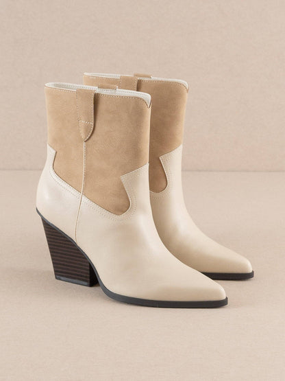 Brooks | Beige Two Toned boots