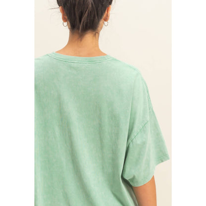 Mineral Washed Oversized Crew Neck Tee