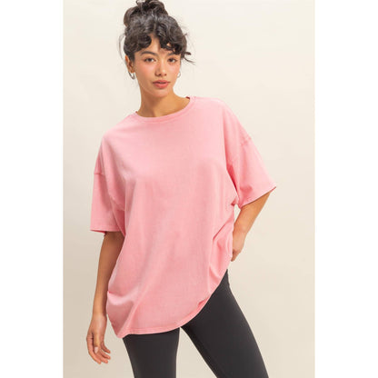 Mineral Washed Oversized Crew Neck Tee