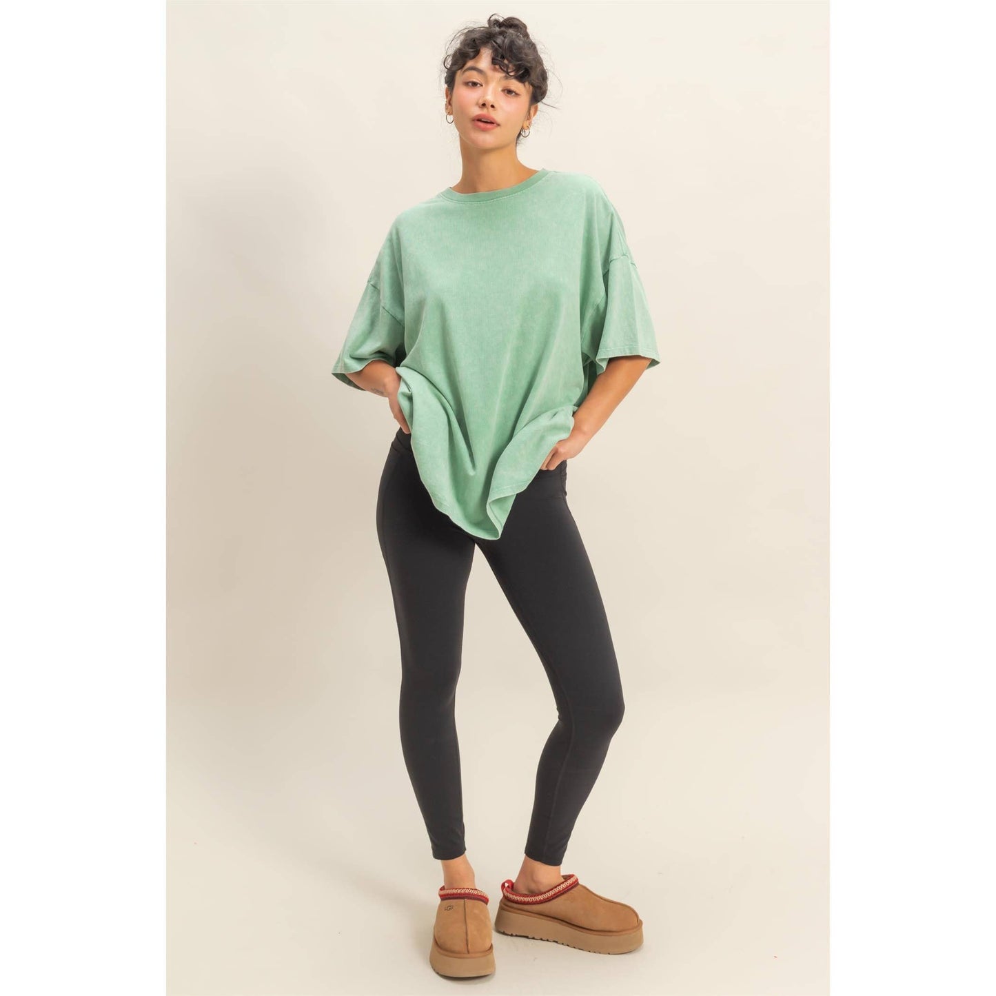 Mineral Washed Oversized Crew Neck Tee