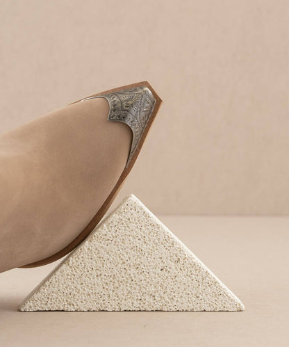 The Zion Cedar Wood | Elegant Western Bootie Metal Toe