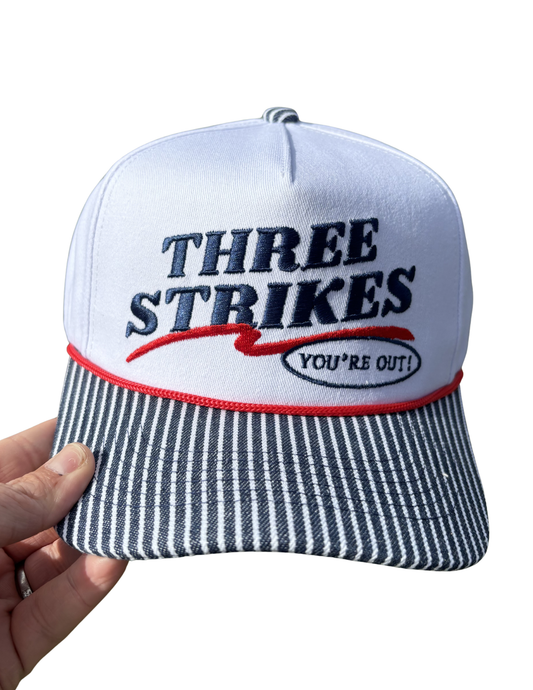 THREE STRIKES CANVAS CAP