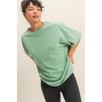 Mineral Washed Oversized Crew Neck Tee