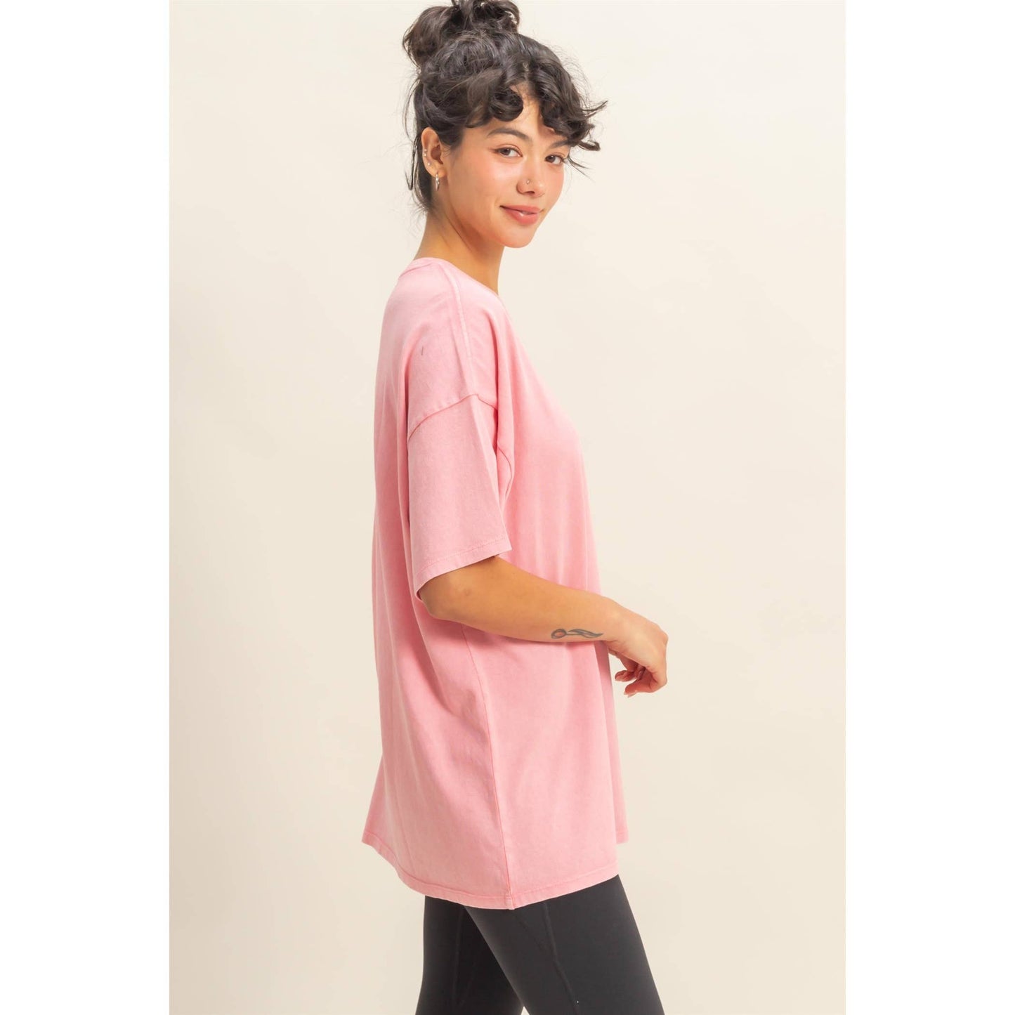 Mineral Washed Oversized Crew Neck Tee