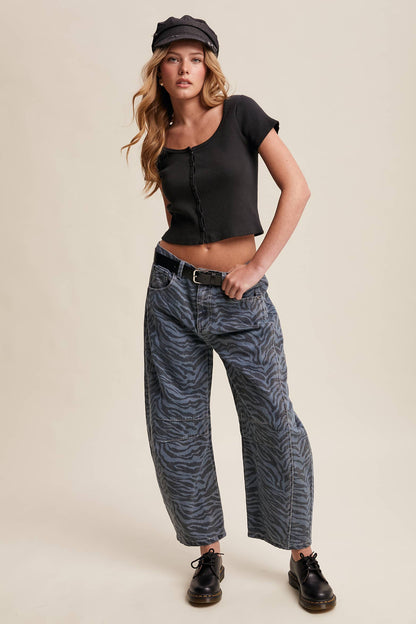 Zebra Barrel Jeans