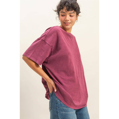 Mineral Washed Oversized Crew Neck Tee