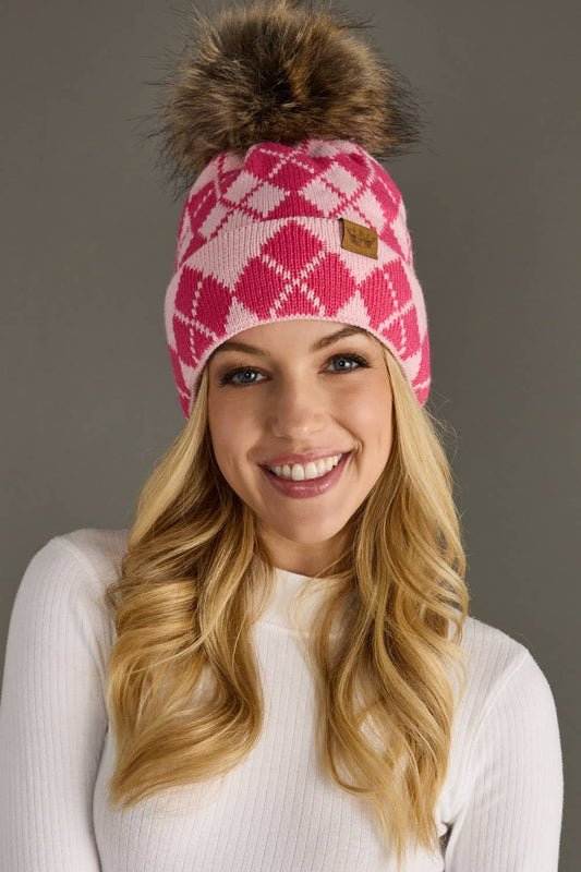 Pink & Blush Pom Hat