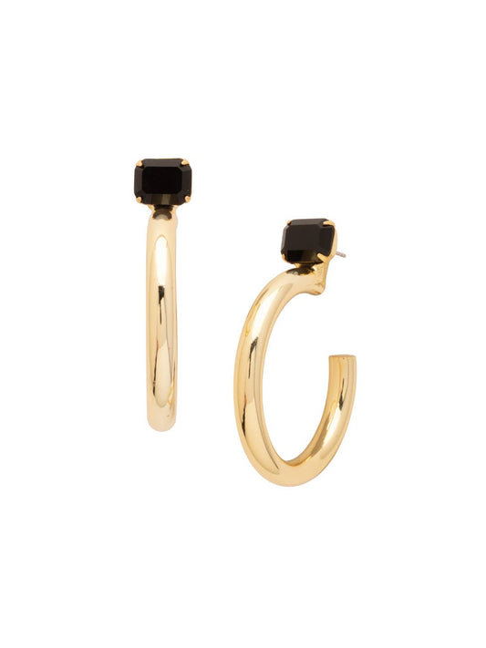 Keeley Emerald Hoop Earrings