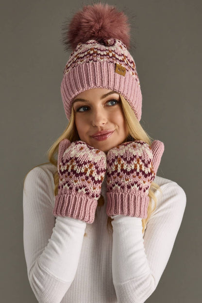 Pink Rust Pom Hat