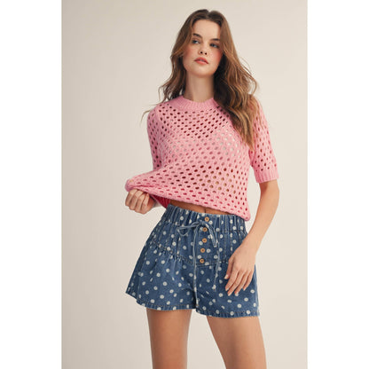 Washed Playful Denim Shorts