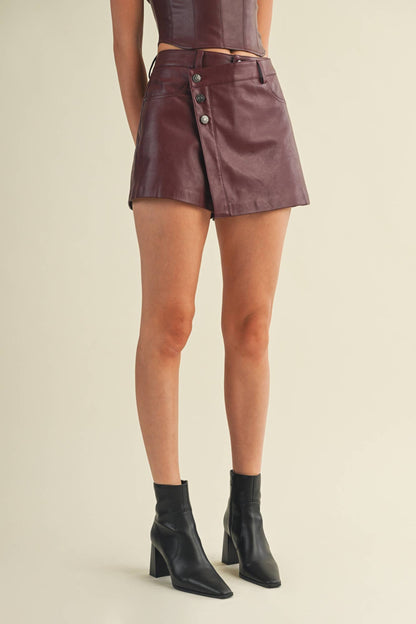 BONNIE LEATHER SKORT