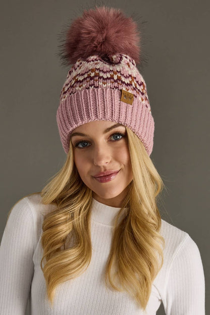 Pink Rust Pom Hat
