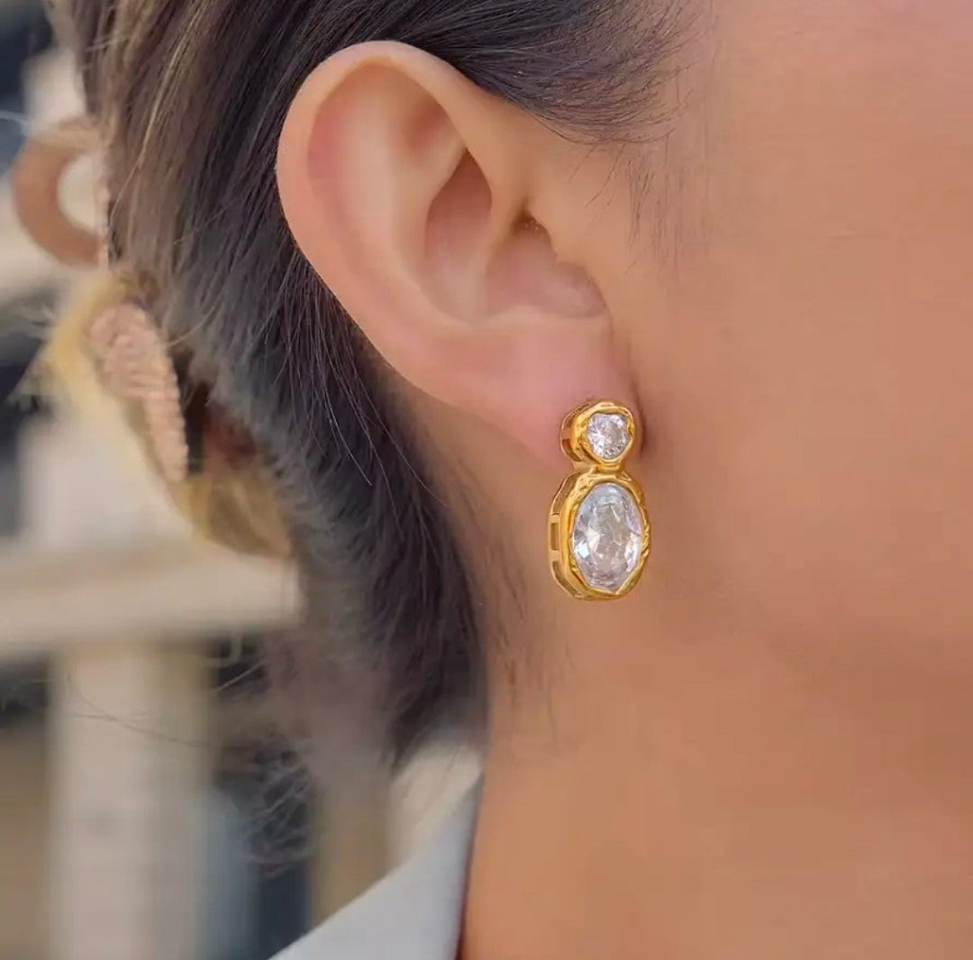 The Luna Bezel Earrings