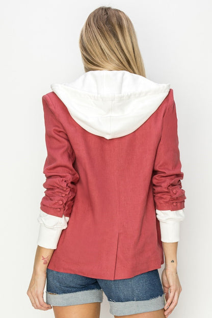 Linen blazer hoodie