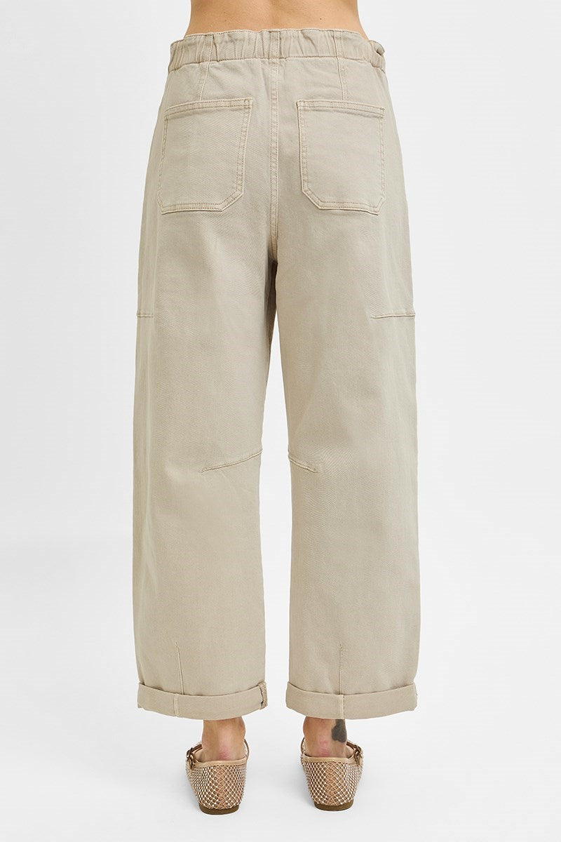 Barrel-cargo cuffed pants