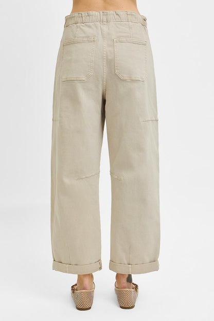 Barrel-cargo cuffed pants