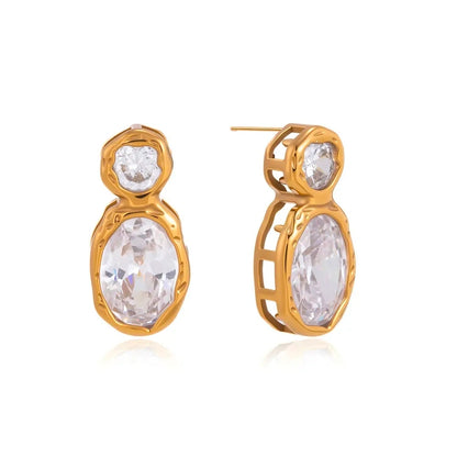 The Luna Bezel Earrings