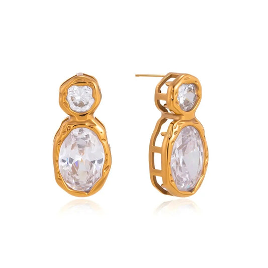 The Luna Bezel Earrings