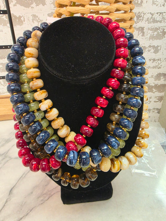 Fall Marble Beaded Necklace
