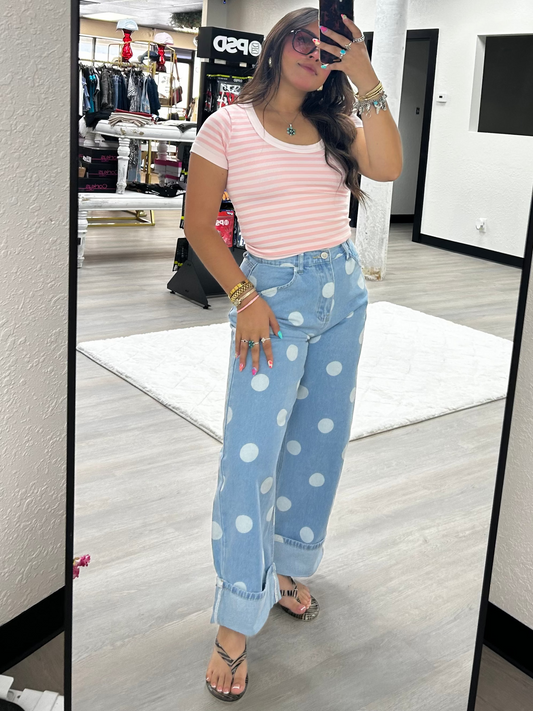 Polka Barrel Jeans