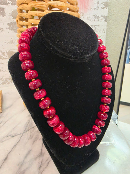 Fall Marble Beaded Necklace
