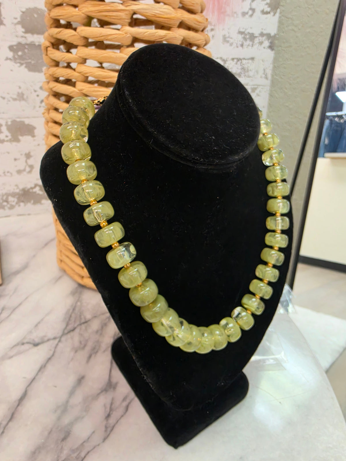 Fall Marble Beaded Necklace