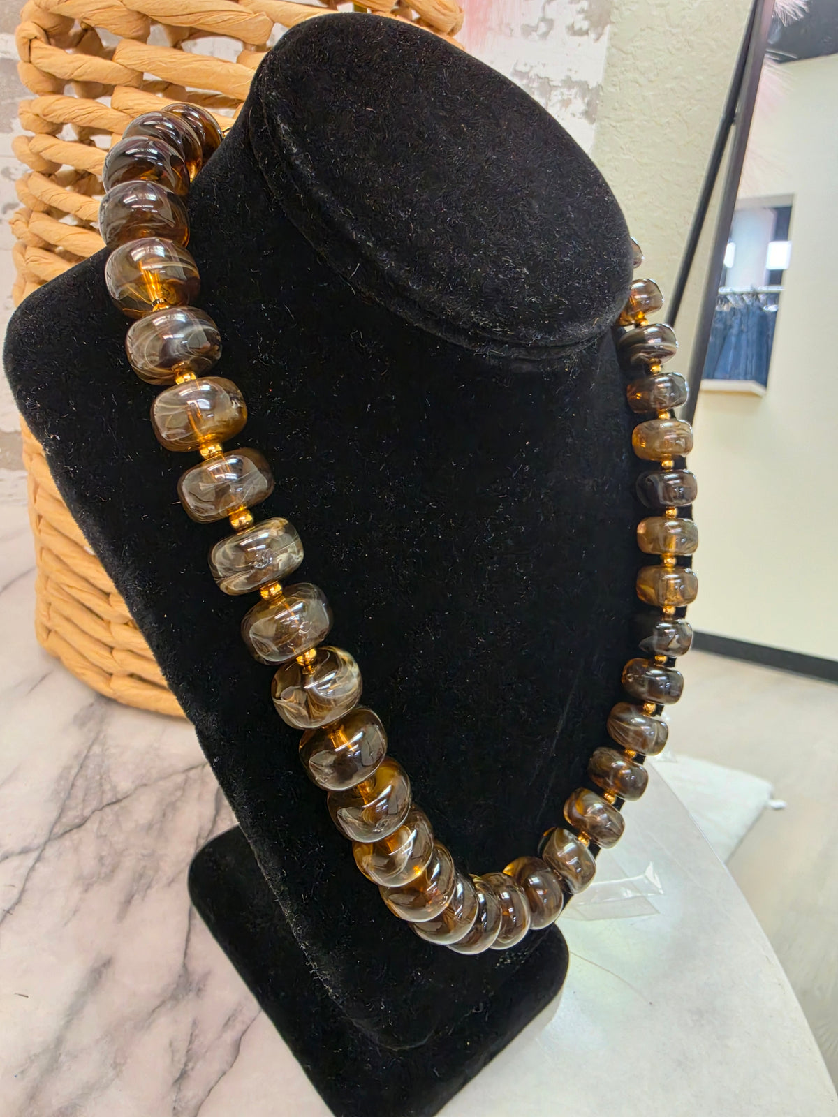 Fall Marble Beaded Necklace